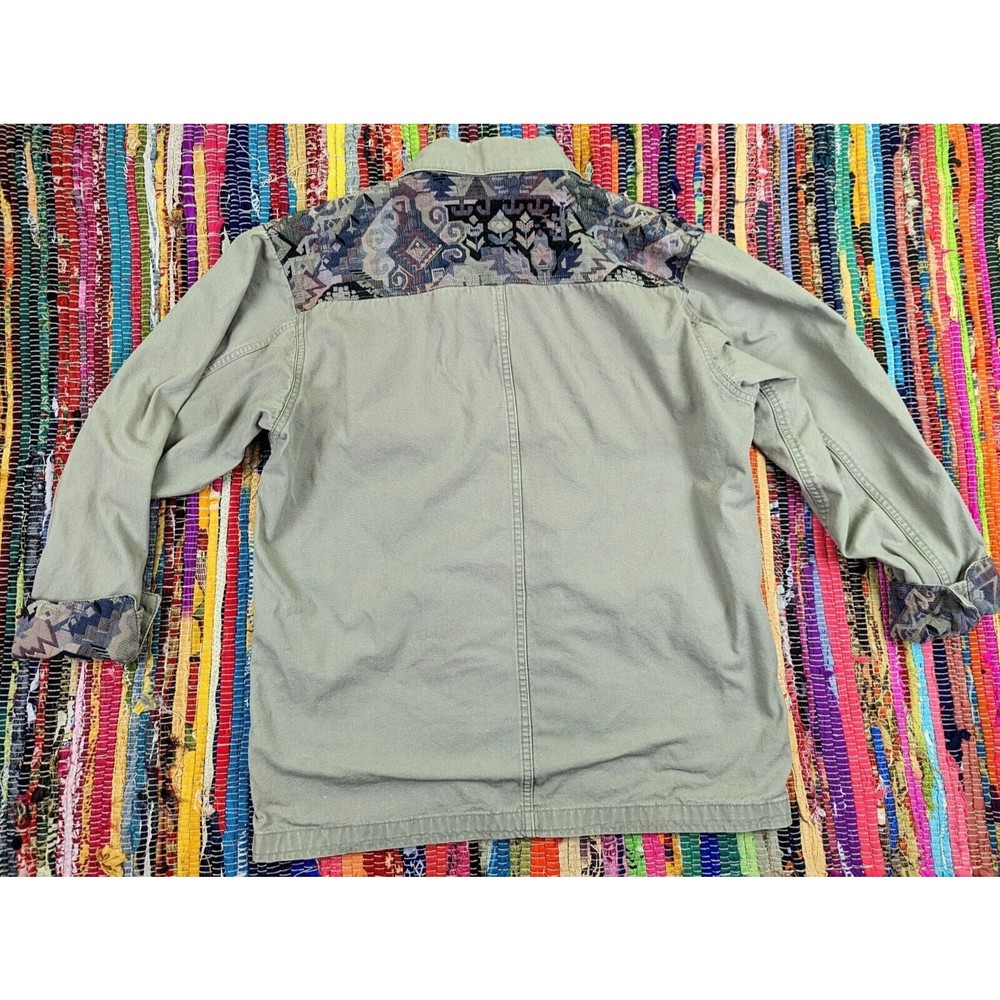 VTG LL Bean Womens Chore Coat Barn Adirondack Jacket Patchwork Cotton Gray Sz L? - Picture 7 of 11